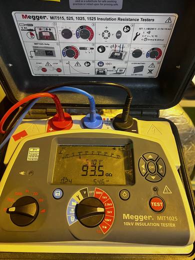 Megger (Insulation) Measurement on Glycol Electric Motor