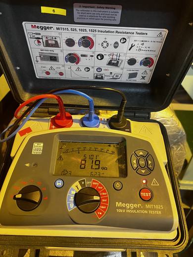 Megger (Insulation) Measurement on Glycol Electric Motor